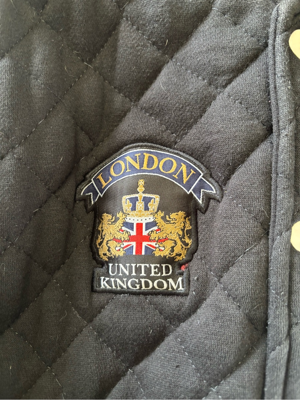 London Quilted Varsity Jacket - Black - Picture 4 of 6
